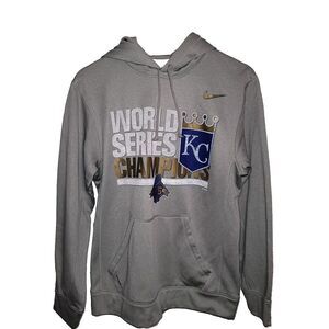 Kansas City KC‎ Royals Sweatshirt Hoodie Small World Series 2015 Nike Therma FIT